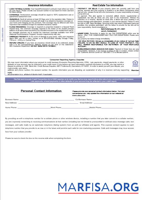 Downloadable Swiss UBS bank mortgage statement in Word and PDF formats, 3 pages 3 example